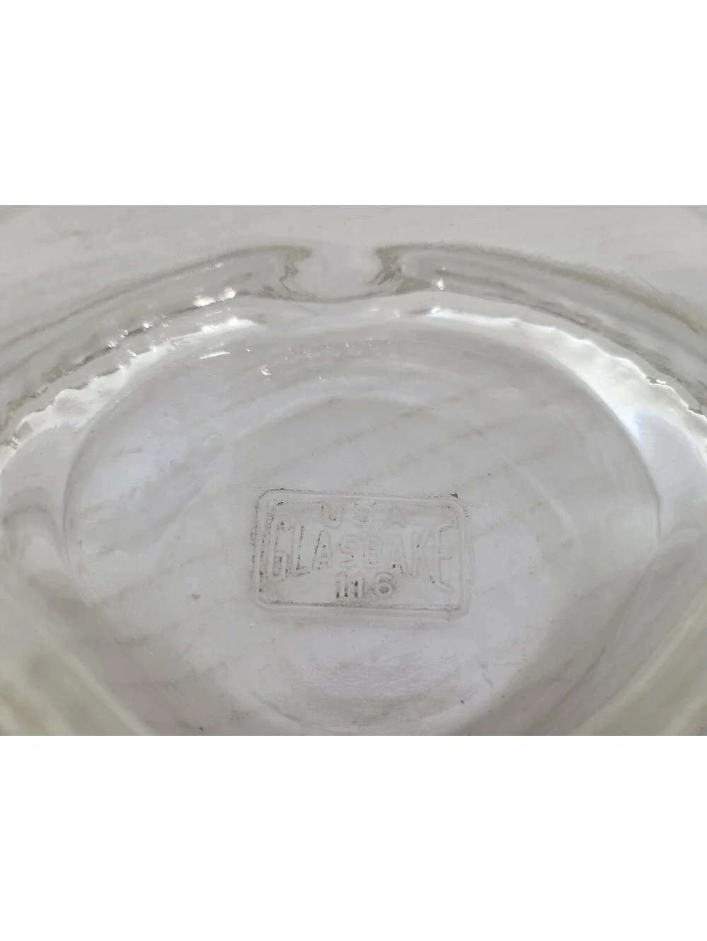 Vintage Glasbake Clear Glass Crab Shell Baking Dish Mid Century Modern